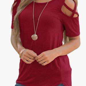 Cold-Shoulder Short Sleeve Top